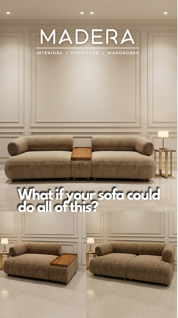 Your Sofa Can Do 3 Things -A Lounger, A Daybed, and a Bed at Night (And It Has a Side Table Built Right In)