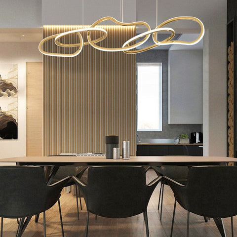 Abstract 5 Ring Dining Chandelier