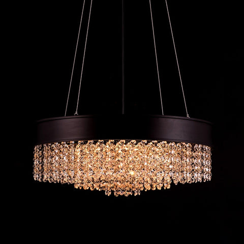 Crystal Coil Round Chandelier