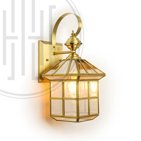 Classy Square Copper Cage Wall Lamp Light