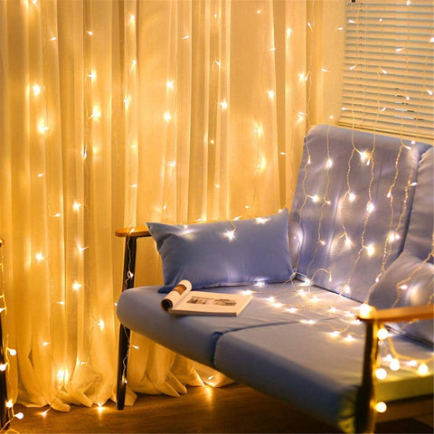 Decorative LED Fairy String Curtain Light - Warm White (240 LEDs)