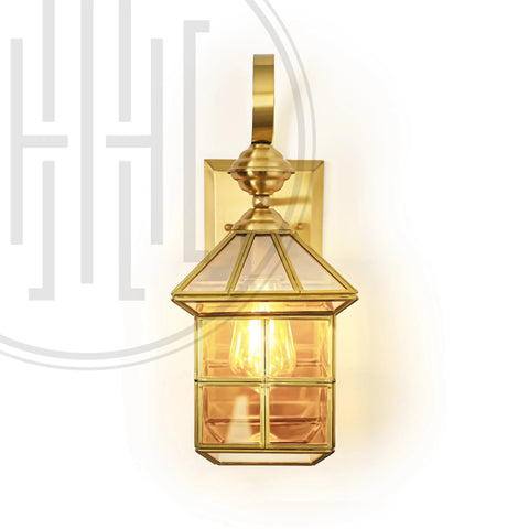 Classy Square Copper Cage Wall Lamp Light