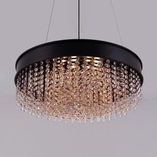 Crystal Coil Round Chandelier