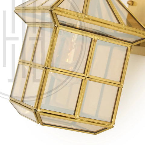 Classy Square Copper Cage Wall Lamp Light