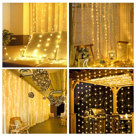 Decorative LED Fairy String Curtain Light - Warm White (240 LEDs)