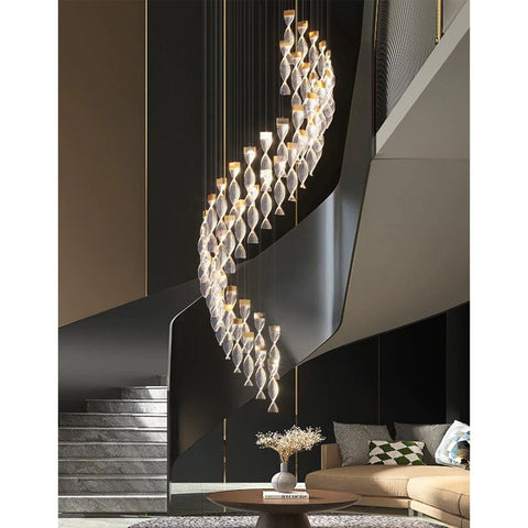 Swirl Helix Duplex Chandelier