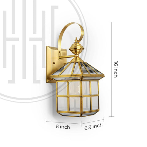 Classy Square Copper Cage Wall Lamp Light