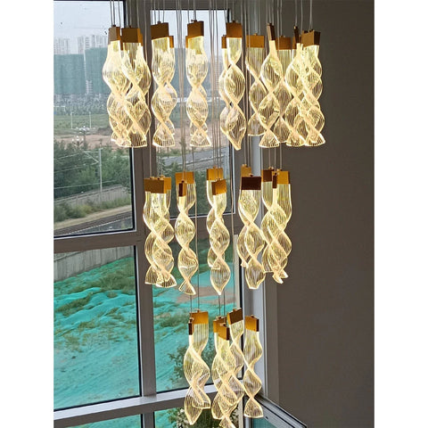 Swirl Helix Duplex Chandelier