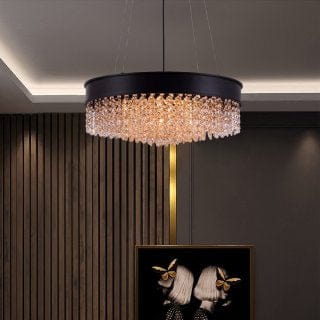 Crystal Coil Round Chandelier