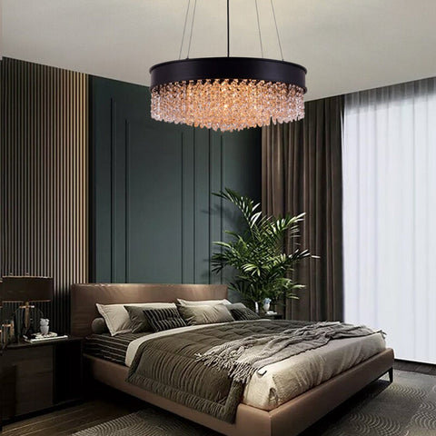 Crystal Coil Round Chandelier