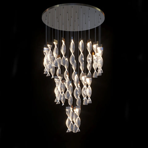 Swirl Helix Duplex Chandelier