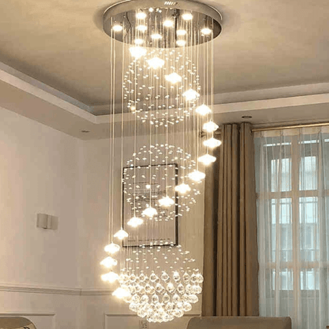 3S Staircase Long Crystal Chandelier