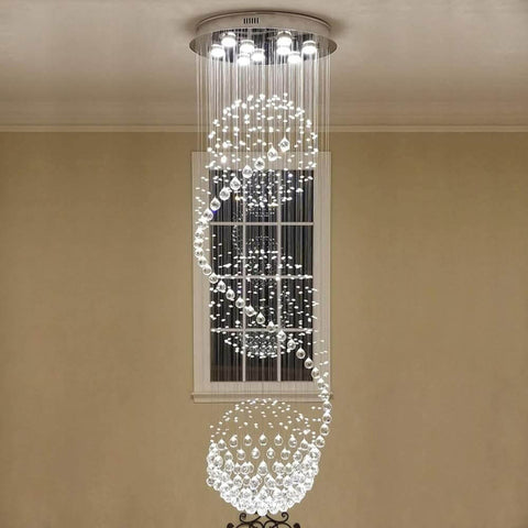 3S Staircase Long Crystal Chandelier