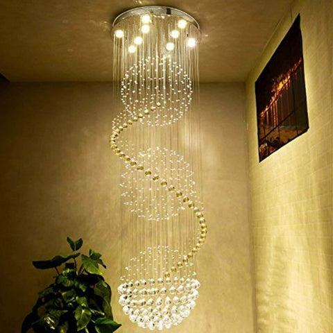 3S Staircase Long Crystal Chandelier