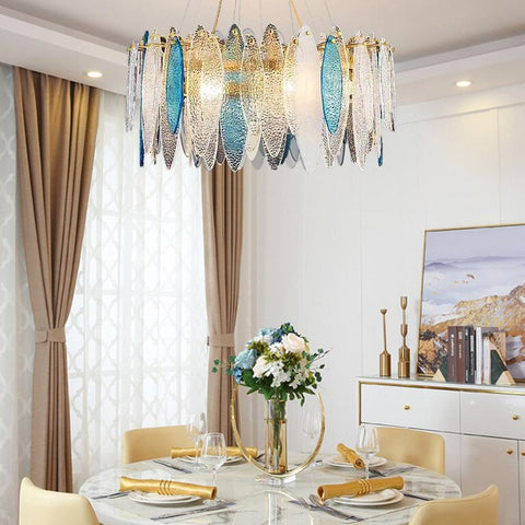 Beach View Multicolor Glass Petals Chandelier