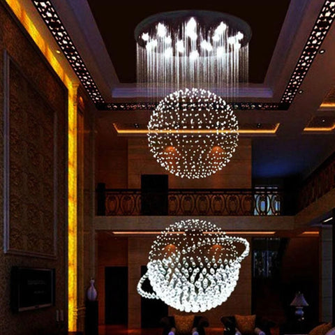 Galaxy Staircase Long Crystal Chandelier