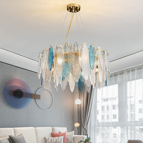 Beach View Multicolor Glass Petals Chandelier