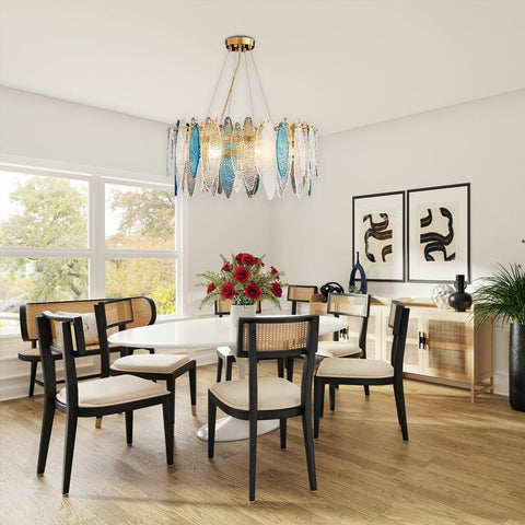 Beach View Multicolor Glass Petals Chandelier