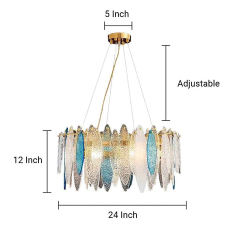 Beach View Multicolor Glass Petals Chandelier