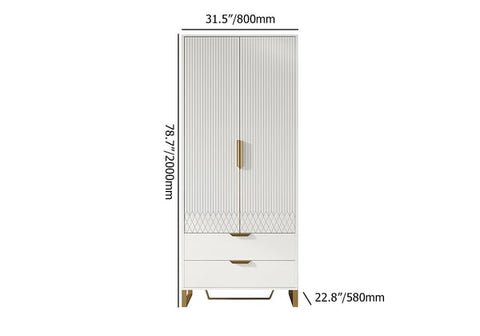 Aro Modern White Tall Wardrobe