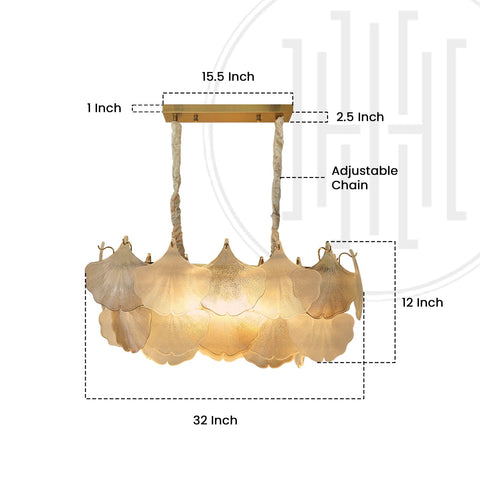 Botrytis Oval Leaf Chandelier