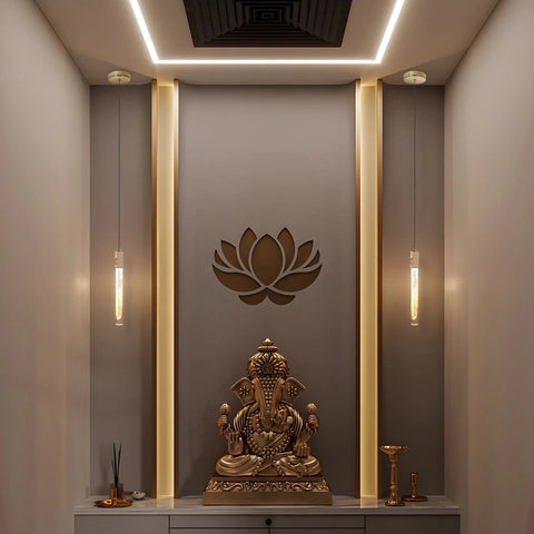 Crystal Beam Temple Light - Hanging Light for Pooja Room