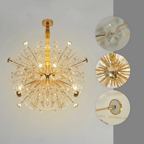 Golden Radiance Burst Chandelier