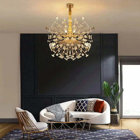 Golden Radiance Burst Chandelier