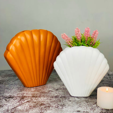 MODERN SWISH SHELL VASE SET