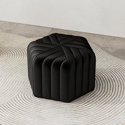 Velvet Pouf Ottoman Hexagonal Ottoman