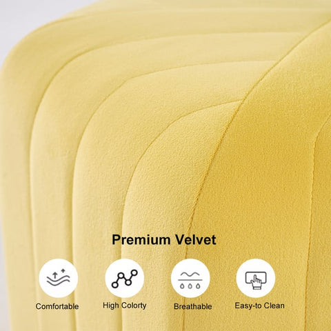 Velvet Pouf Ottoman Hexagonal Ottoman