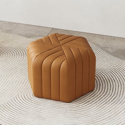 Velvet Pouf Ottoman Hexagonal Ottoman