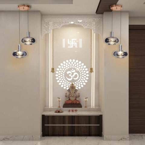 Luminous Orbit Temple Light - Hanging Light for Pooja Room