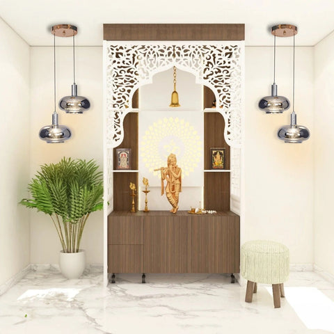 Luminous Orbit Temple Light - Hanging Light for Pooja Room