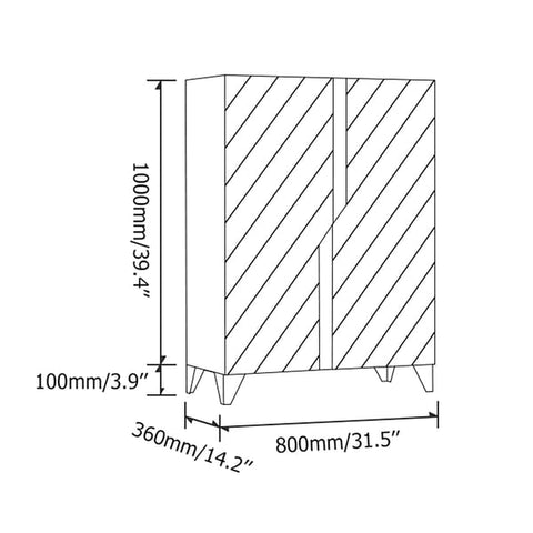 White Modern Shoe Storage Cabinet
