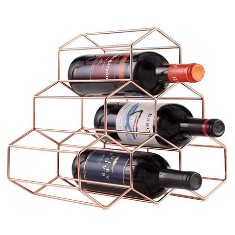 HONEYCOMB GOLD WINE RACK