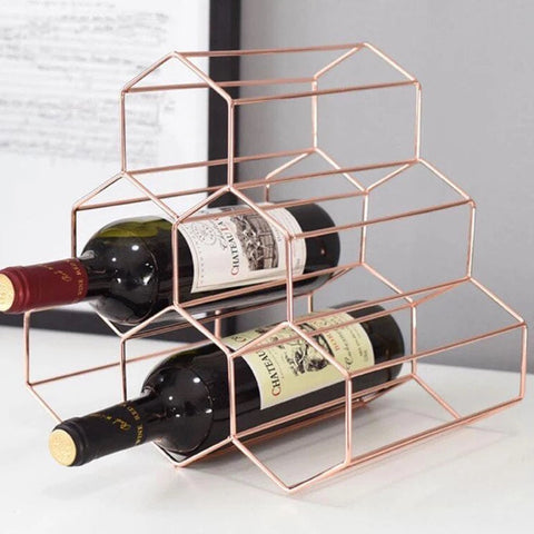 HONEYCOMB GOLD WINE RACK