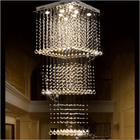 Magna Raindrop Long Crystal Chandelier