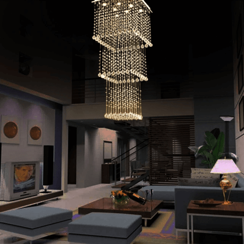 Magna Raindrop Long Crystal Chandelier