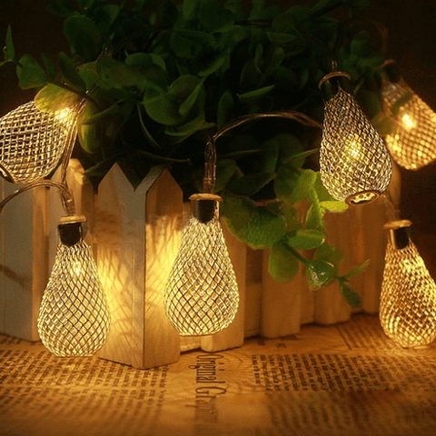 Decorative Metallic Net LED String Fairy Light - 10 LED Bulbs