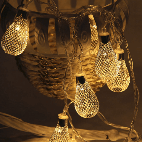 Decorative Metallic Net LED String Fairy Light - 10 LED Bulbs