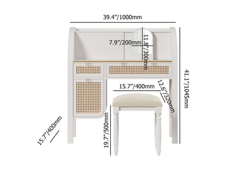 Bline Black Makeup Vanity Table Marble Dressing Table with Drawers Gold Stainless Steel