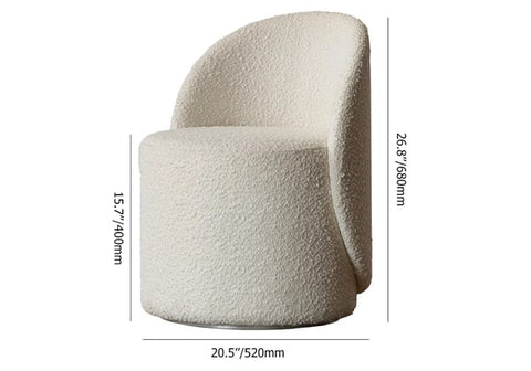 Nordic Boucle Round Vanity Stool Swivel