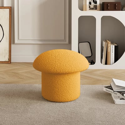 Mushroom Ottoman Upholstered Pouf Novelty Footstool Cute Footrest