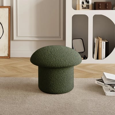 Mushroom Ottoman Upholstered Pouf Novelty Footstool Cute Footrest