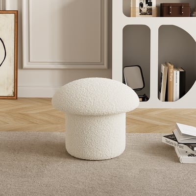 Mushroom Ottoman Upholstered Pouf Novelty Footstool Cute Footrest